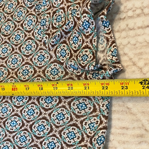 JJill Love Linen Geometric Pattern Short Sleeve Tunic Top Women's Size L - Picture 5 of 9